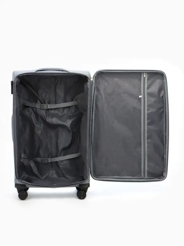 Чемодан на колёсах TEXTURA, кодовый замок, с увеличением, 47&times;30&times;78 см, 28", серый