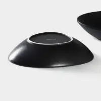 Тарелки глубокие Magistro Carbon, 17.5&times;15 см, набор 2 шт., фарфор, чёрные