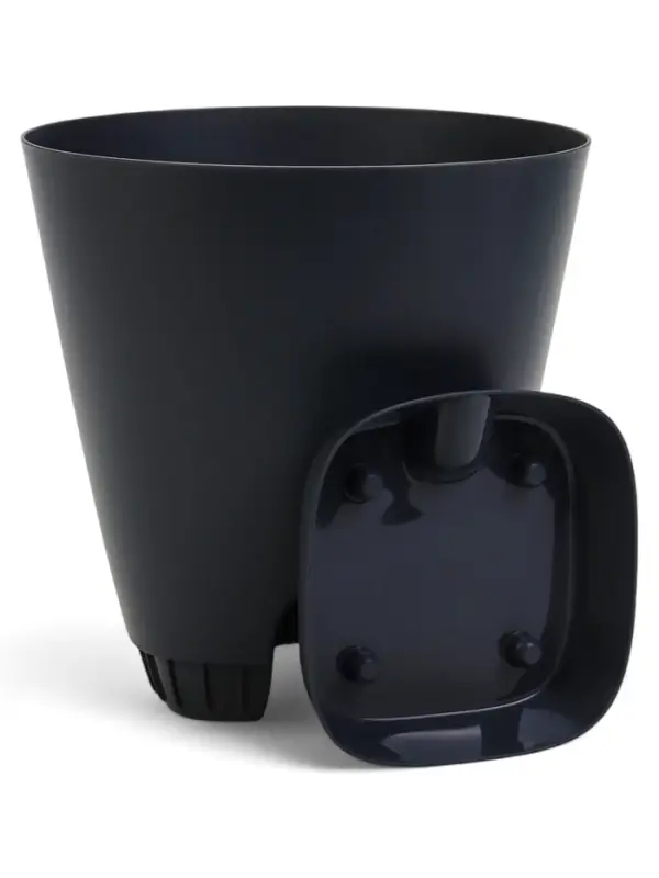 Кашпо с прикорневым поливом 4 л D-19см, H-20см графит Кашпо с прикорневым поливом 4 л D-19см, H-20см графит "Гранд"