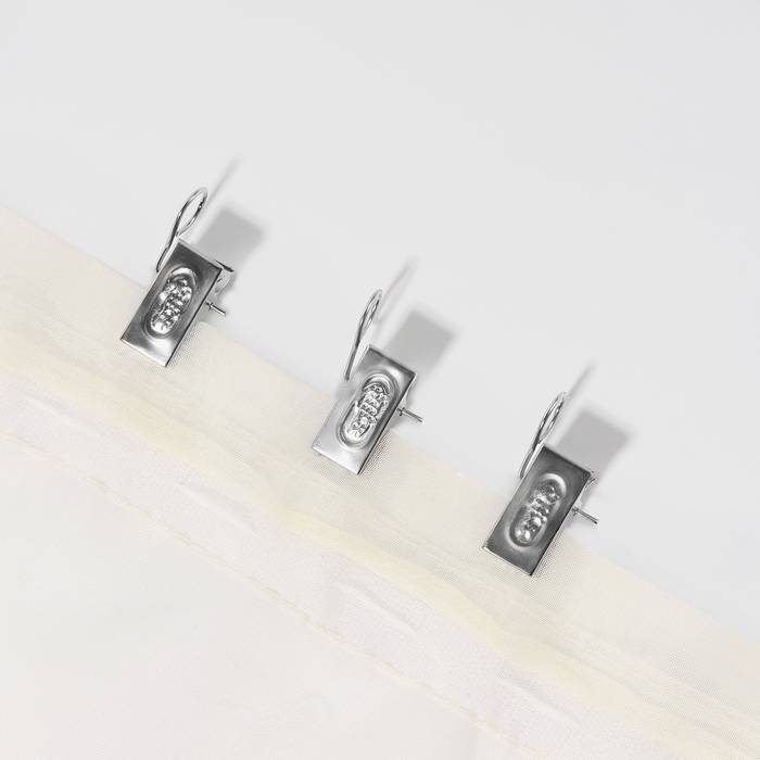 Зажим для штор, 32 × 11 мм, 20 шт, цвет серебряный Зажим для штор, 32 × 11 мм, 20 шт, цвет серебряный