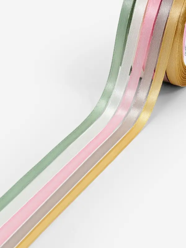 Атласная лента, набор 5 шт. &laquo;Тёплый день&raquo;, 6 мм, 23&plusmn;1 м