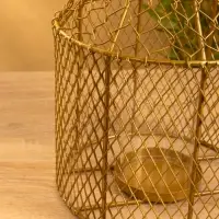 Подсвечник фонарь со стеклянной колбой 20х20х26 см, d 10 см, металл, цв. золото Подсвечник фонарь со стеклянной колбой 20х20х26 см, d 10 см, металл, цв. золото