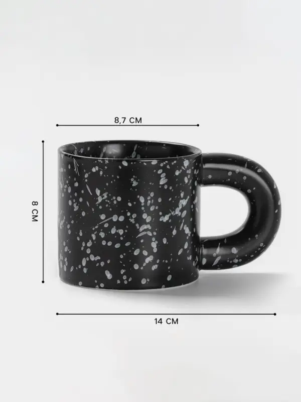 Кружка Доляна &laquo;Сплэш&raquo;, 350 мл, 14&times;8.5&times;8.2 см, фарфор, чёрная