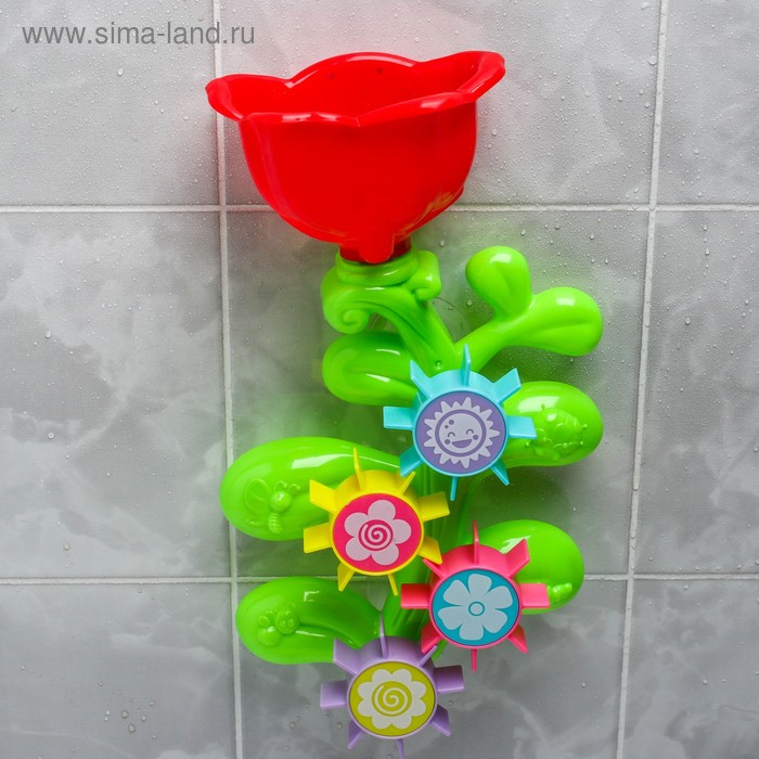 Набор игрушек для ванны «Цветок - мельница», с лейкой Набор игрушек для ванны «Цветок - мельница», с лейкой