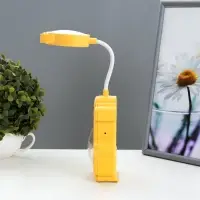 Лампа настольная RISALUX &laquo;Динозаврик&raquo;, светодиодная, 3 Вт, от батареек АА/USB, жёлтая, 4&times;12&times;35 см