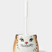 Ёршик для унитаза с подставкой «Кошка», фарфор, МИКС