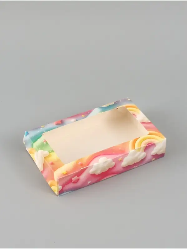 Коробка подарочная складная &laquo;Радуга&raquo;, 20&times;12&times;4 см, с окном