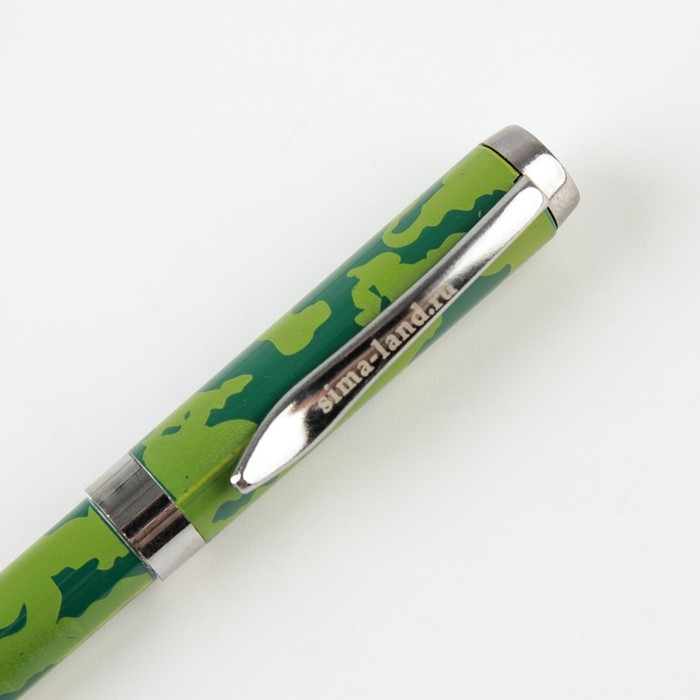 Ручка подарочная в открытке «Настоящему герою. 23 февраля», металл, синяя паста Ручка подарочная в открытке «Настоящему герою. 23 февраля», металл, синяя паста