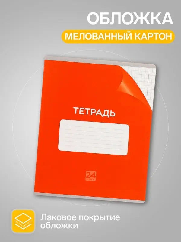Набор тетрадей 24 листа в клетку Calligrata "Сочный Микс. Паттерн", серые листы, МИКС, 10 шт.