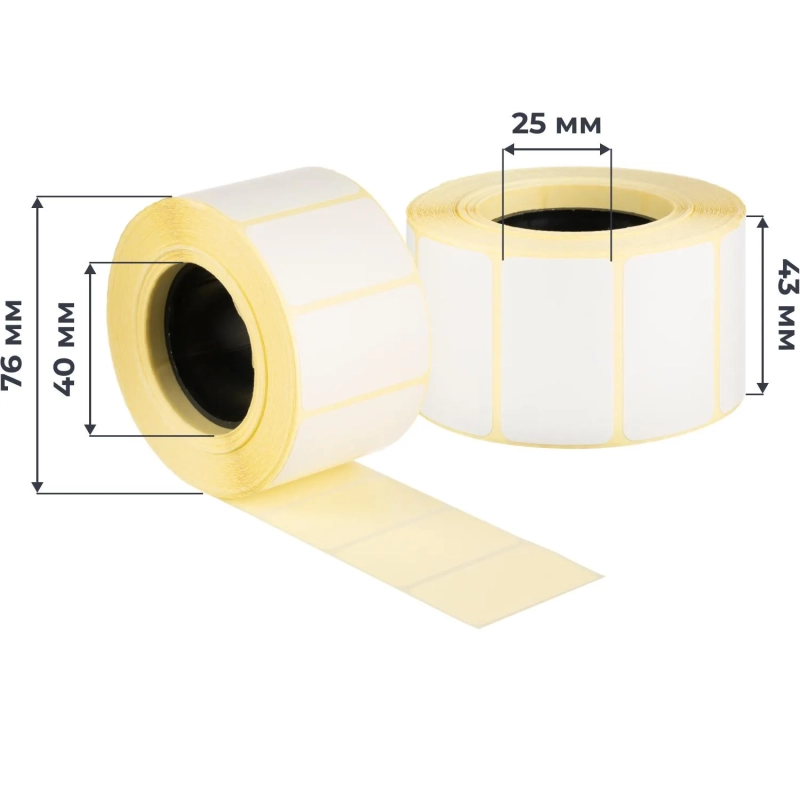 Термоэтикетки ЭКО 43х25, 1000 шт/рул, вт.40, 75  рул/уп
