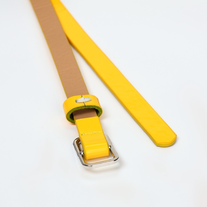 Ремень женский, ширина 1,3 см, пряжка металл, цвет жёлтый Ремень женский, ширина 1,3 см, пряжка металл, цвет жёлтый