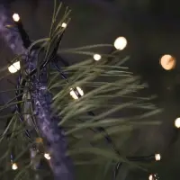 Гирлянда &laquo;Нить&raquo; 10 м, IP44, УМС, тёмная нить, 100 LED, свечение тёплое белое, 220 В