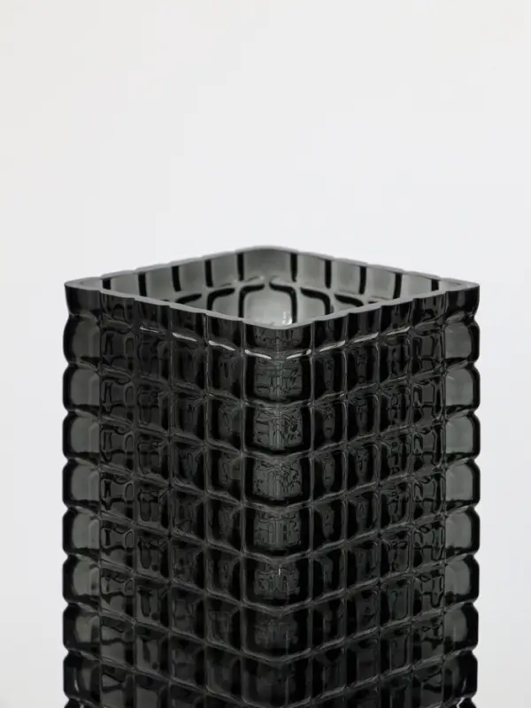 Ваза стекло настольная  Ваза стекло настольная "Валери" кубики, 24,5х10 см, серый