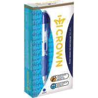Ручка гелевая автомат. CROWN AJ-5000R 0,7мм. Автомат. рез. манж. син