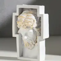 Панно настенное &laquo;Бюст Иисуса объёмный&raquo;, 14.5&times;10&times;4.5 см, белый