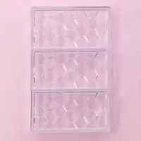 Форма для шоколада KONFINETTA &laquo;Соты&raquo;, пластик, 27.5&times;17.5&times;2.5 см, 3 ячейки 15.3&times;7.5&times;0.8 см, прозрачная