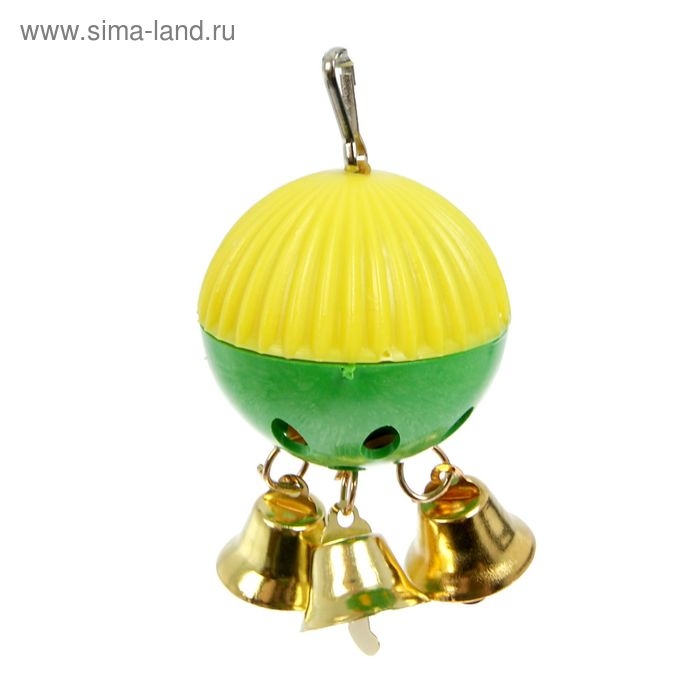 Игрушка для попугая  Игрушка для попугая "Забава" с 3 колокольчиками, микс