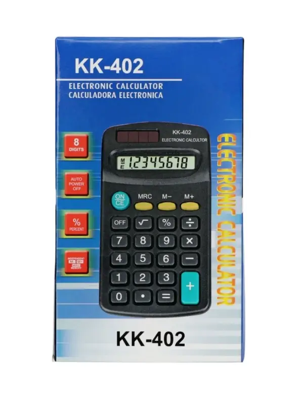 Калькулятор карманный, 8-разрядный, KK - 402, работает от батарейки