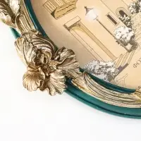 Фоторамка полистоун 10х15 см "Ирисы" зелёная с золотом 15,5х2,5х18 см