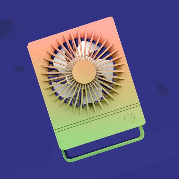 Вентилятор настольный YS2202B, портативный, осевой, 500 мАч, 3 режима, зелёно-оранжевый