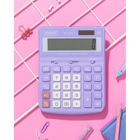 Калькулятор настольный ПОЛНОРАЗМ Attache AF-447P,12р,дв.пит,фиол,198x153x42