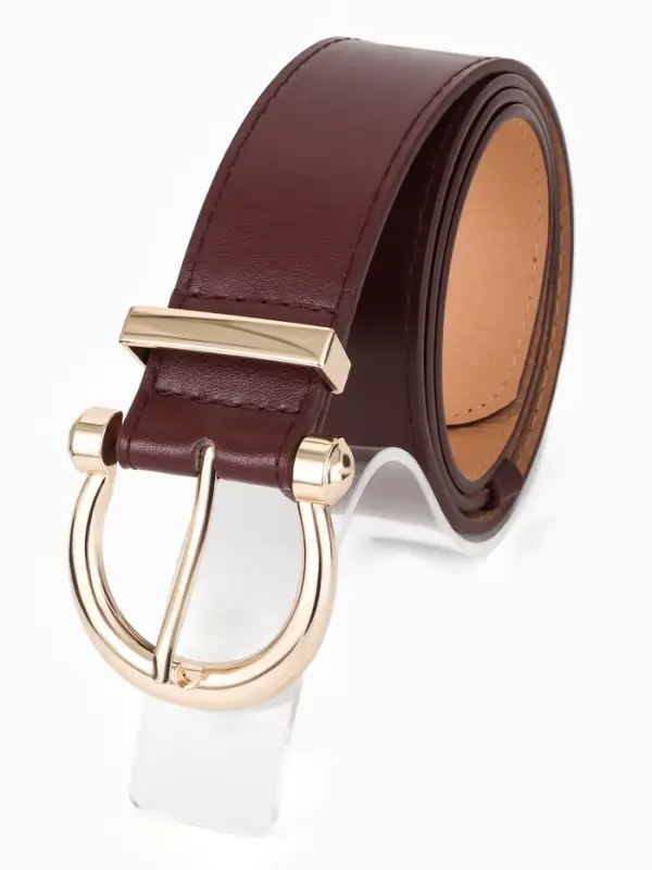 Ремень женский, 4&times;110 см, без винта, пряжка золотистая, 1 прокол, коричневый