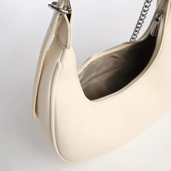 Сумка женская багет TEXTURA на молнии, 28&times;7&times;26 см, молочная