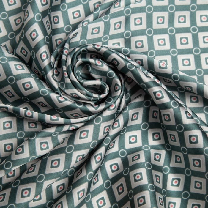 Платок текстильный, цвет зелёный, размер 70х70 Платок текстильный, цвет зелёный, размер 70х70