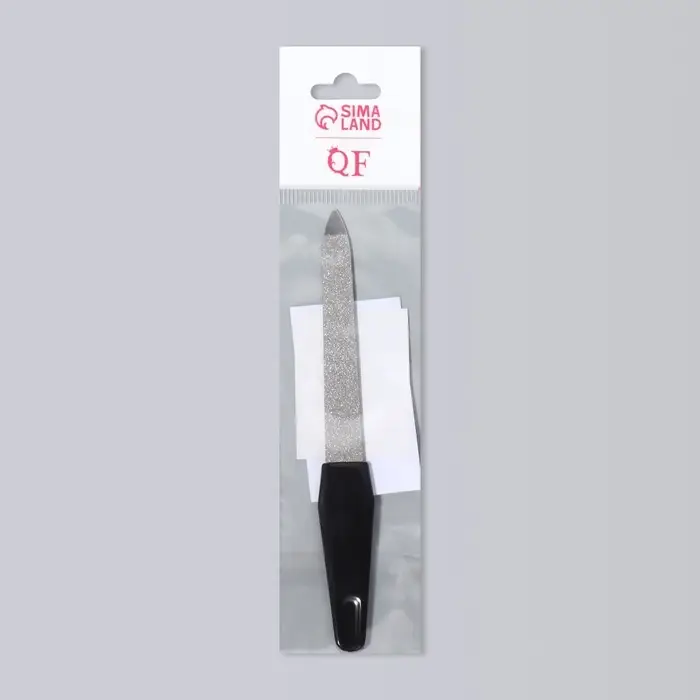 Пилка металлическая для ногтей, 12 см, чёрная, цвет серебристый