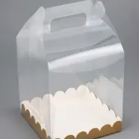 PVC Коробка для бенто - торта, прозрачная, 16&times;16&times;18 см