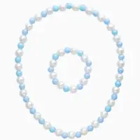 Набор детских украшений &laquo;Выбражулька. Жемчуг&raquo;, 2 предмета: бусы 35 см, браслет, d=6 см, белый, голубой