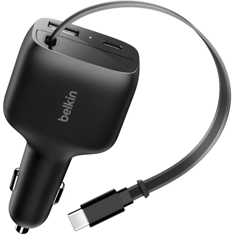 Зарядное устройство Belkin (CCC001hqBK)авто BoostCharge 75W USB-C&A+каб чер