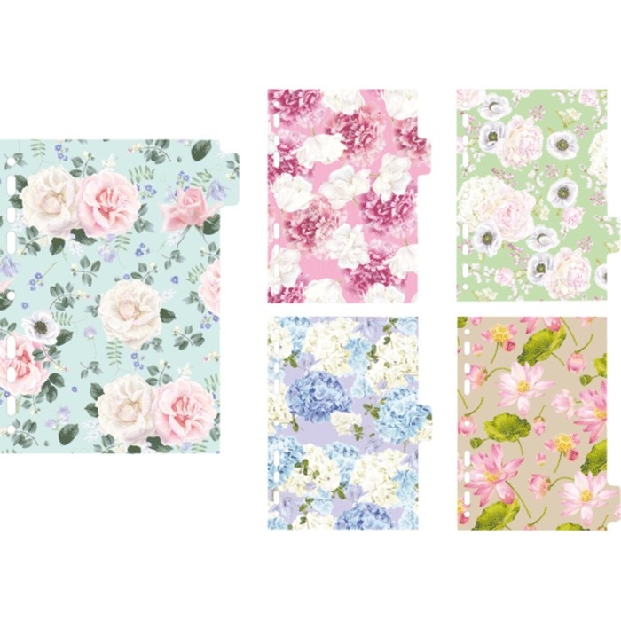 Разделитель листов A5 (210 x 165 мм) цветовой, 5 листов, Разделитель листов A5 (210 x 165 мм) цветовой, 5 листов, "deVENTE. Bloom Garden" ламинированный мелованный картон 210 гр, с рисунком, индивидуальная упаковка