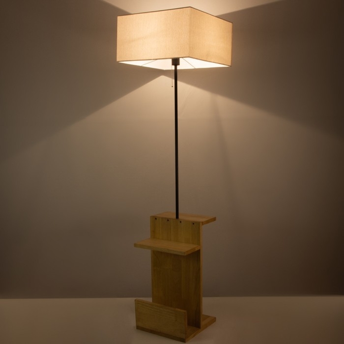 Торшер 19036/1 E27 40Вт черный-светлое дерево 40х51х151 см