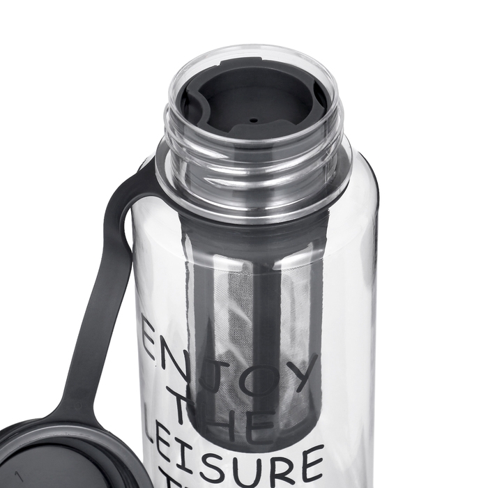 Бутылка для воды, 800 мл, 22 х 10.5 см, с ситом, черная Бутылка для воды, 800 мл, 22 х 10.5 см, с ситом, черная