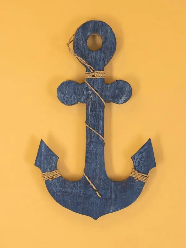 Декор интерьерный "Якорь" дерево 23х2х40 см, цв. синий