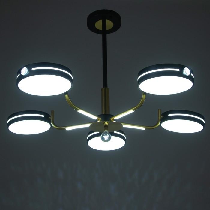 Люстра Люстра "Нестер" 5хLED 130Вт 3000-6000К черно-золотой 80х80х35 см BayerLux
