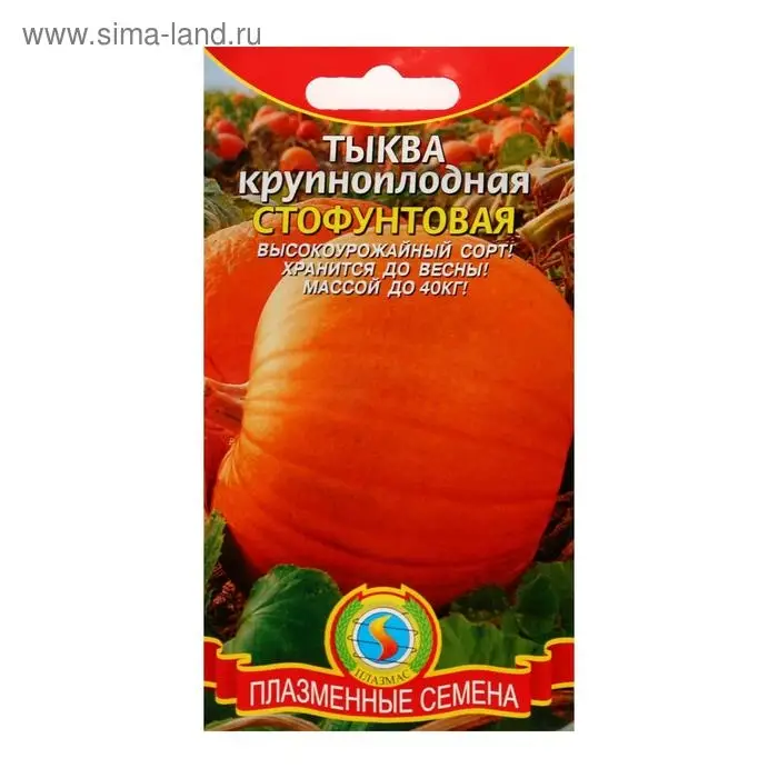 Семена Тыква крупноплодная  Семена Тыква крупноплодная "Стофунтовая", 2 г