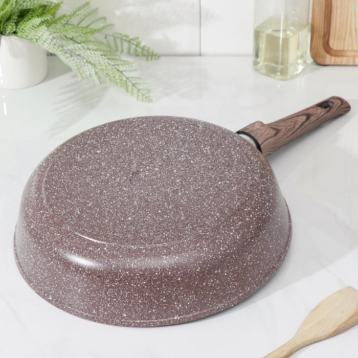 Сковорода Доляна «Брауни», d=28 см, съёмная ручка, стеклянная крышка, антипригарное покрытие, индукция Сковорода Доляна «Брауни», d=28 см, съёмная ручка, стеклянная крышка, антипригарное покрытие, индукция