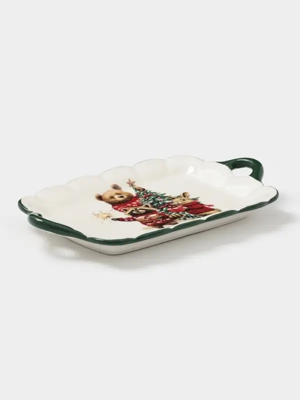 Тарелка сервировочная новогодняя Доляна «Сказки зимнего леса», 23.5×14×2.2 см, доломит, белая Тарелка сервировочная новогодняя Доляна «Сказки зимнего леса», 23.5×14×2.2 см, доломит, белая