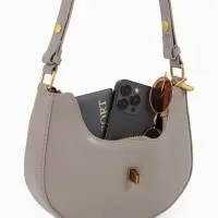 Сумка женская багет TEXTURA на молнии, 24&times;6&times;14 см, серая