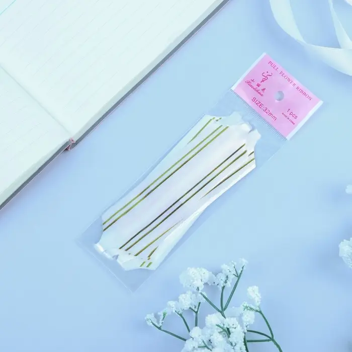 Подарочный бант - шар № 3 золотая полоса, белый, для упаковки подарков