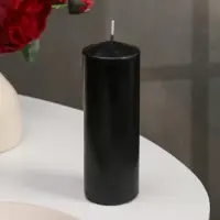 Свеча - цилиндр, 5&times;15 см, чёрная лакированная, 14 ч