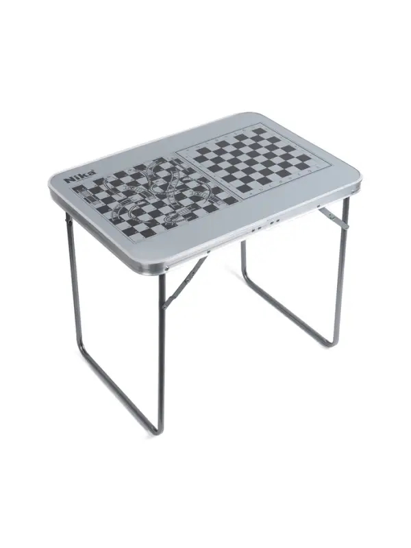 Стол туристический складной, 70&times;50&times;60 см, пластик, цвет металлик с принтом шахматная доска