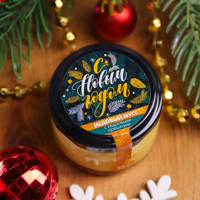 Новый год. Медовый мусс  Новый год. Медовый мусс "С Новым годом", с кедровыми орешками, 30 г