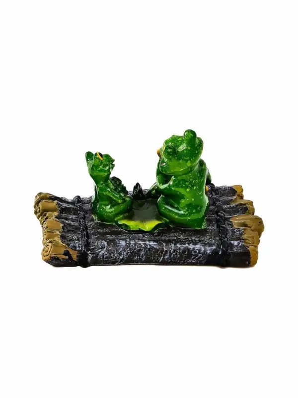 Садовая фигура из полистоуна &laquo;Лягушка на плоту&raquo;, 17&times;11&times;9.5 см, плавающая