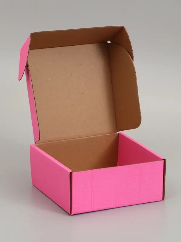 Коробка самосборная, розовая, 18 х 18 х 8 см,