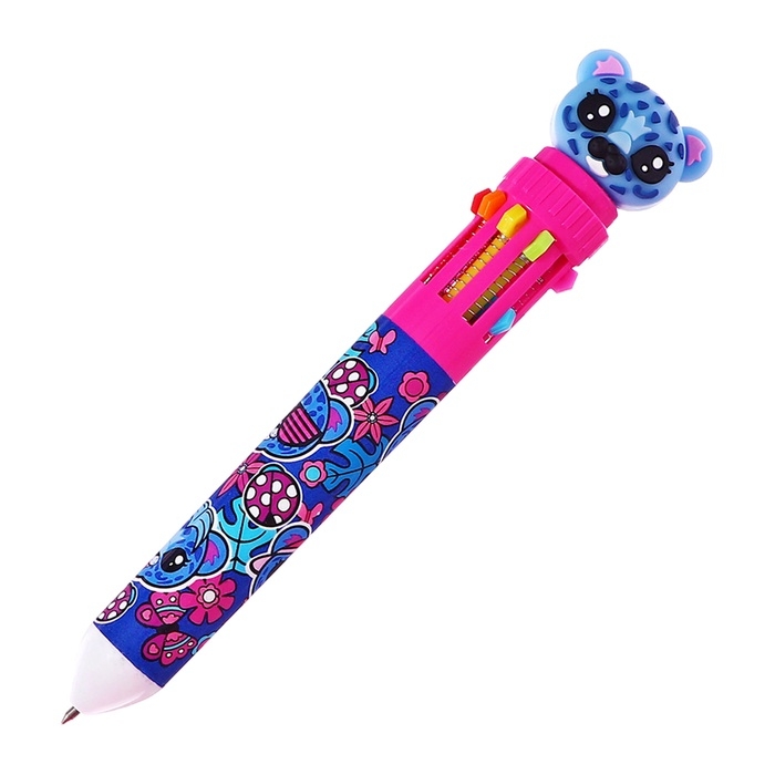 Ручка шариковая автоматическая, 10-ти цветная, штрихкод на штуке, МИКС Котик Ручка шариковая автоматическая, 10-ти цветная, штрихкод на штуке, МИКС Котик