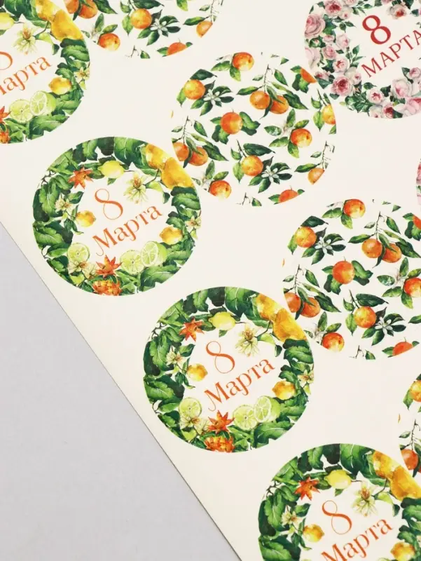 Набор наклеек для подарков &laquo;8 марта&raquo;, 40 шт., 4&times;4 см