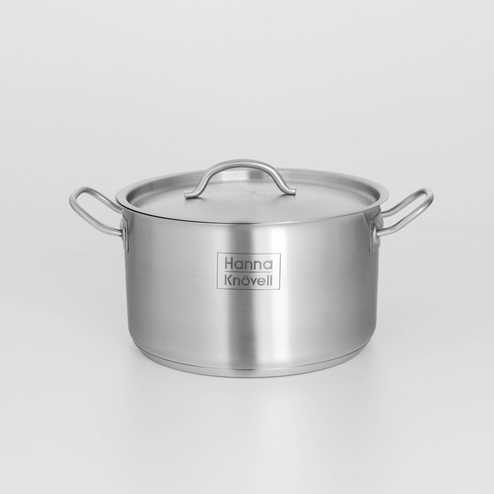 Кастрюля из нержавеющей стали Hanna Knövell с крышкой, 5 л, d=22 см, h=13 см, толщина стенки 0,6 мм, индукция Кастрюля из нержавеющей стали Hanna Knövell с крышкой, 5 л, d=22 см, h=13 см, толщина стенки 0,6 мм, индукция